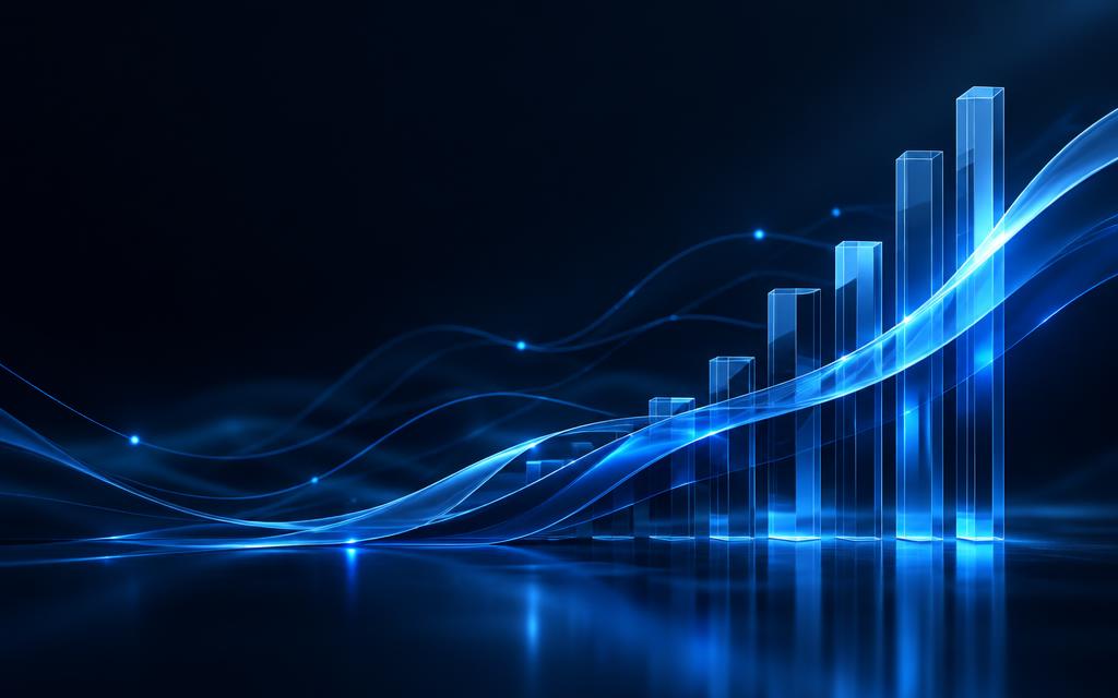Rising financial data visualization representing more than two million dollars managed
